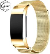 Milanees Bandje voor Fitbit Charge 2 – Large – RVS Milanees Watchband voor de Activity Tracker – Goud – (Gold) – Band met Magneetsluiting