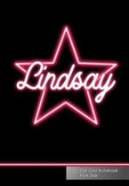 Lindsay Dot Grid Notebook Pink Star