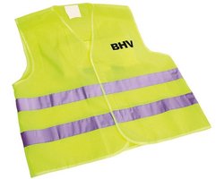 Veiligheidsvest Geel opdruk BHV in tasje