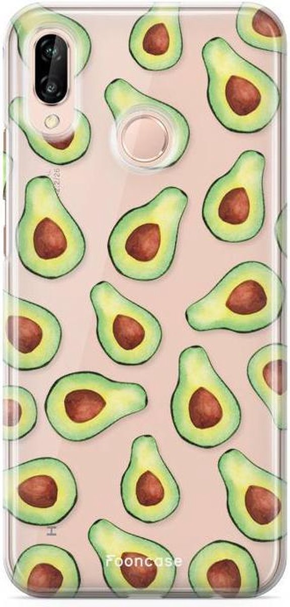 Fooncase Hoesje Geschikt voor Huawei P20 Lite - Shockproof Case - Back Cover / Soft Case - Avocado