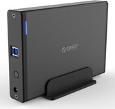 Orico - Aluminium USB 3.0 Harde Schijf Behuizing met slot - 3.5 inch - HDD/SSD - 5Gbps - LED-indicatoren - 1M datakabel - Zwart