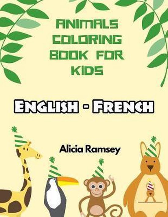 English - French Animals Coloring Book for Kids - cover