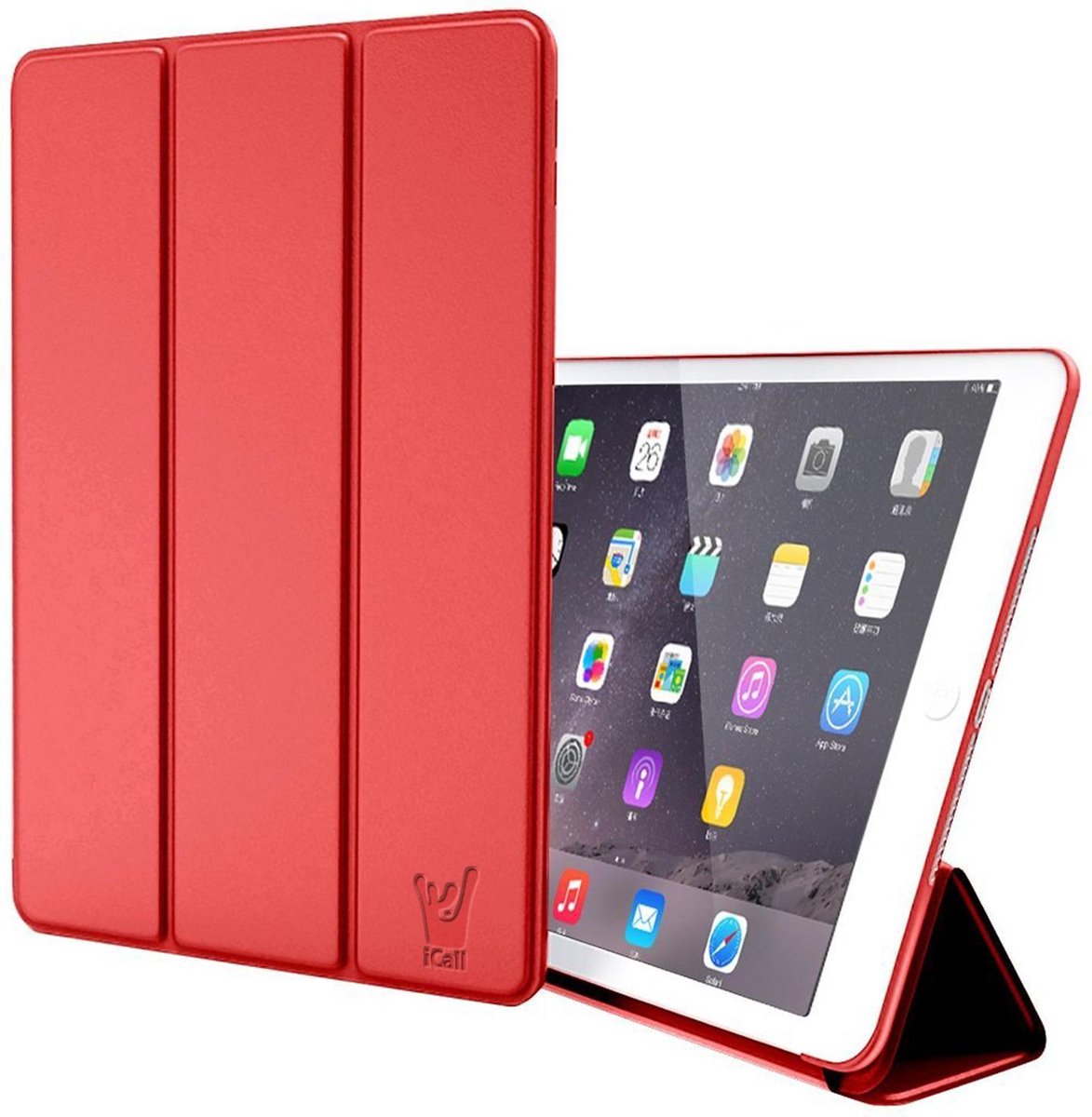 Hoes + Screenprotector geschikt voor iPad Air 2019 10.5 inch - Smart Book Case Rood