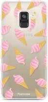 FOONCASE Samsung Galaxy A8 2018 hoesje TPU Soft Case - Back Cover - Ice Ice Baby / Ijsjes / Roze ijsjes