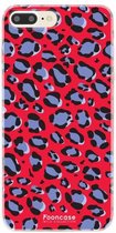 iPhone 7 Plus hoesje TPU Soft Case - Back Cover - Luipaard / Leopard print / Rood