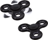 relaxdays 2 x Fidget Spinner - tri-spinner 58 g - hand spinner anti-stress speelgoed zwart
