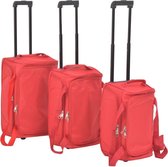 Kofferset 3 delig met wielen Stof Rood - Rode Reiskoffers 3-delig - Travelcase