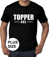 Grote maten Topper XXL t-shirt zwart - plus size heren 4XL