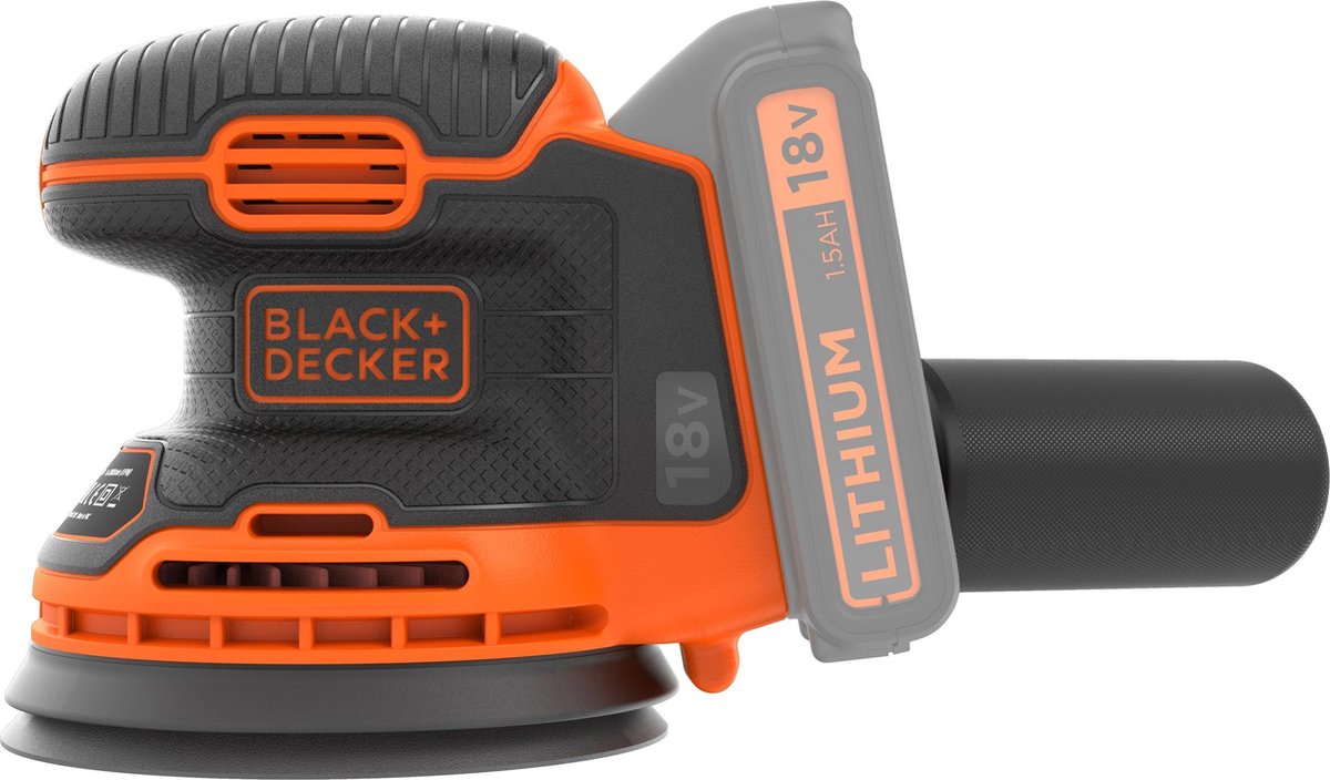 BLACK+DECKER 18V excentrische Schuurm. zonder accu en lader - BDCROS18N-XJ – foto 4