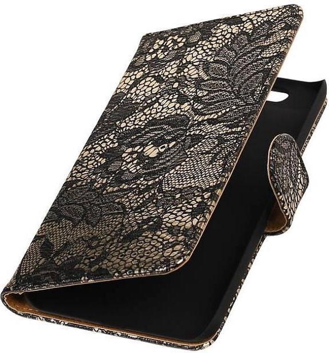 Lace Bookstyle Wallet Case Hoesjes Geschikt voor Huawei Nexus 6P Zwart
