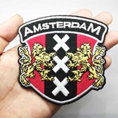 Strijk embleem Amsterdamse vlag - Stadswapen - Voor op kleding