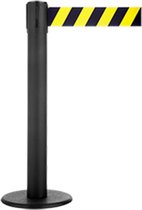 AFZETPAAL Zwart met 7 mtr. zwart/gele diag. lint van 100mm breed.