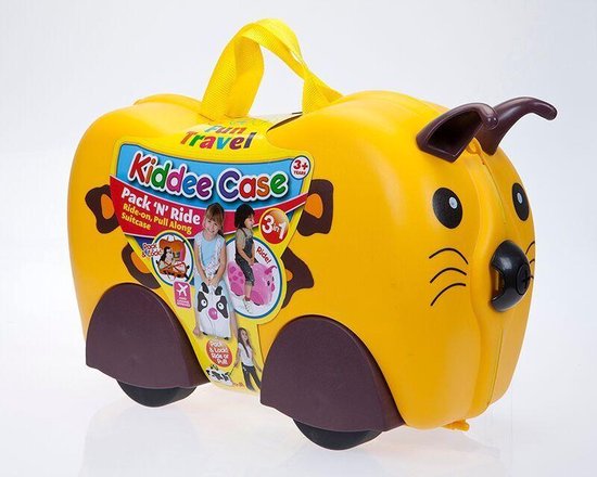 Dieren kinder koffer op wieltjes, model Cheetah, kleur geel | bol.com