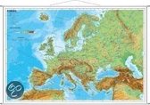 Europa, physisch 1 : 7 500 000. Wandkarte Kleinformat mit Metallstäben