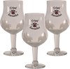 foto van Tripel Karmeliet Bierglas - 33cl (Set van 3) - Origineel glas van de brouwerij - Glas op voet - Nieuw