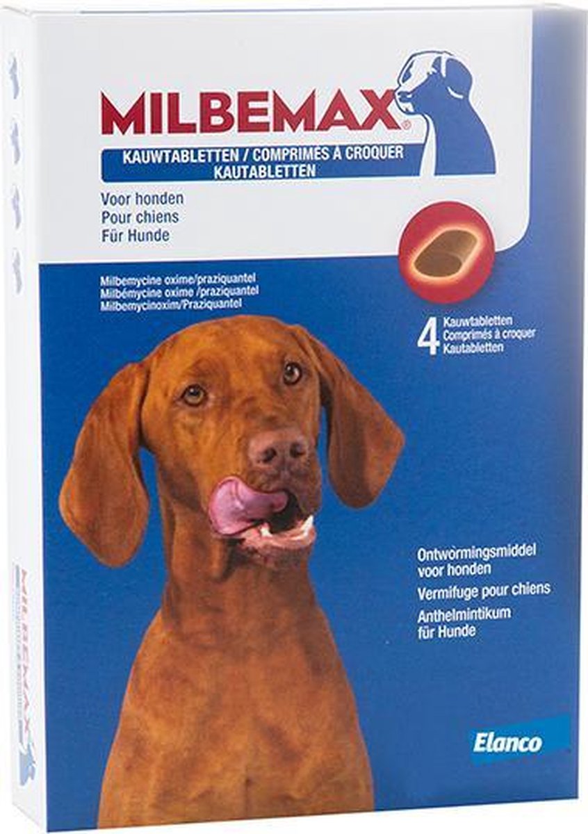 Elanco Milbemax Kauwtablet Hond - Anti wormenmiddel - 28 g 4 stuks Vanaf 5 Kg - Milbemax