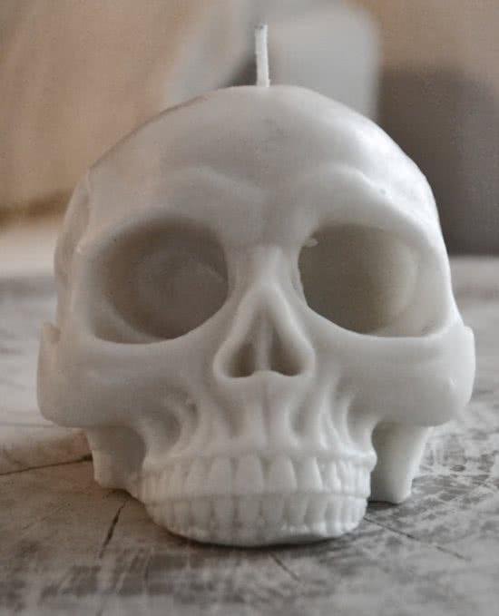 Skull Candle Wit | Schedel Kaars | Kaars Wit | Kaars Halloween | Kaars  Doodshoofd | bol.com