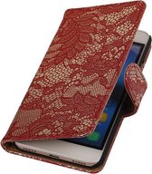 Huawei Honor Y6 2015 / Honor 4A - Lace Rood Booktype Wallet Hoesje