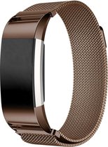 Fitbit Charge 2 milanese bandje (Large) - Bruin - Fitbit charge bandjes