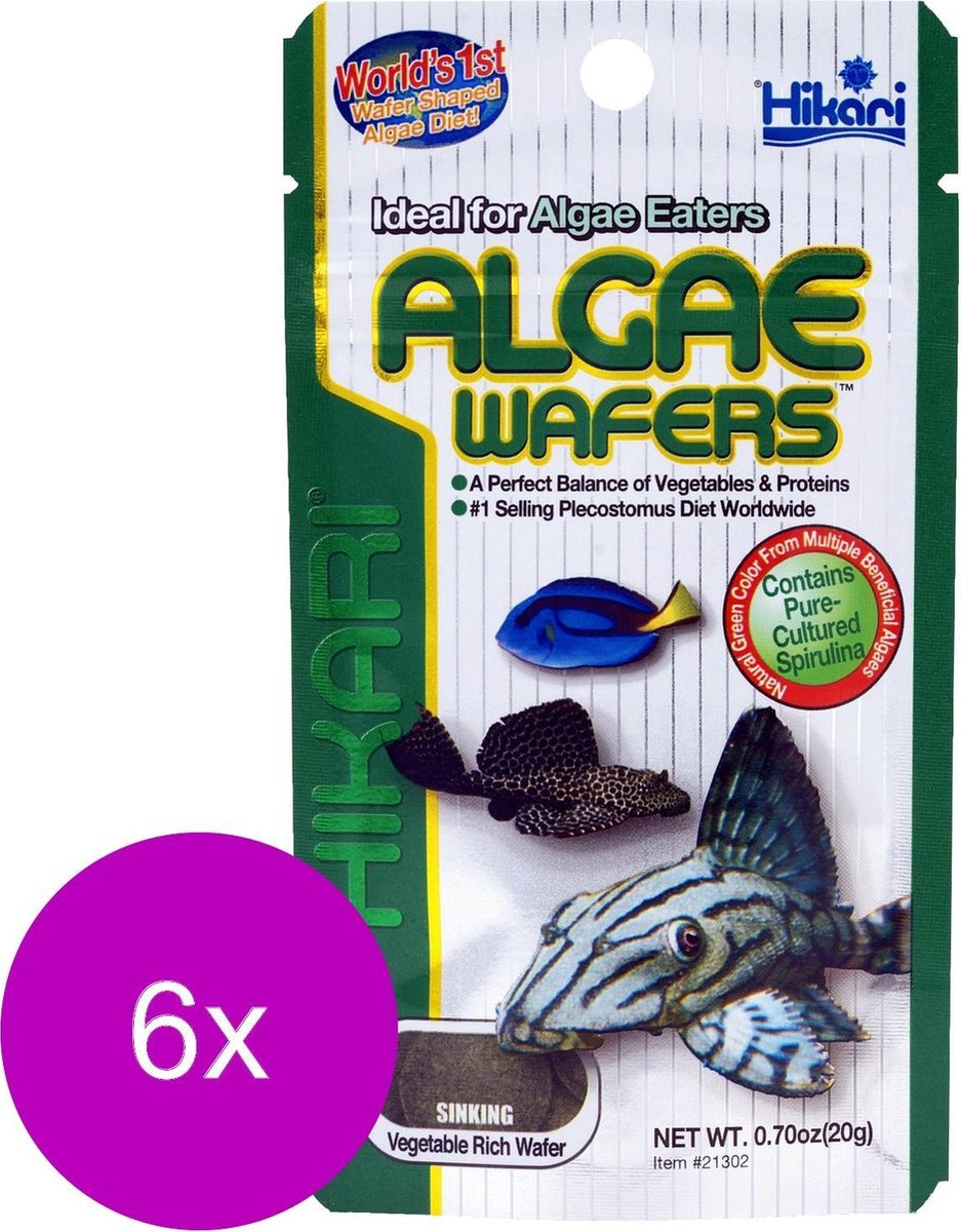 Hikari Algae Wafers - Vissenvoer - 6 x 20 g