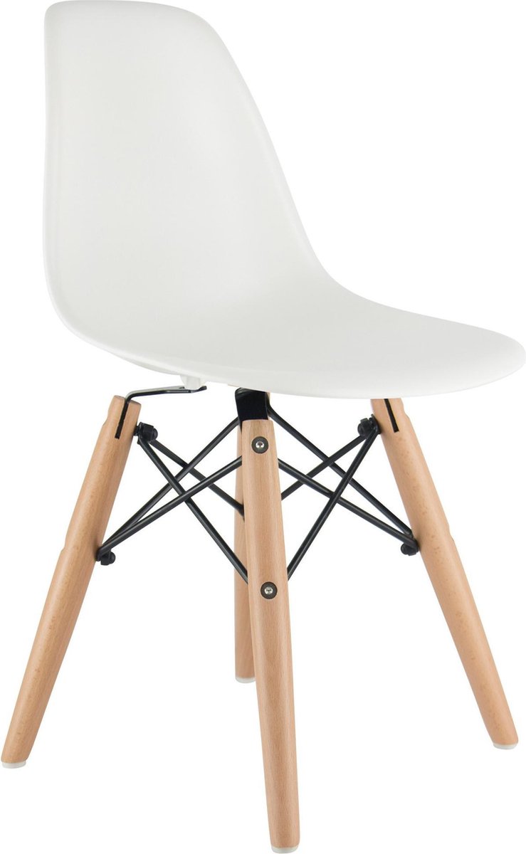 Kinderstoel wit met houten pootjes | bol.com