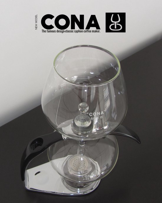 CONA 'Size D-Genius All-Glass' coffee maker, nieuwe 2026 uitvoering.