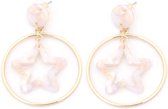 Dielay - Oorbellen met Ster - Oorhangers - 5,5x4 cm - Goudkleurig