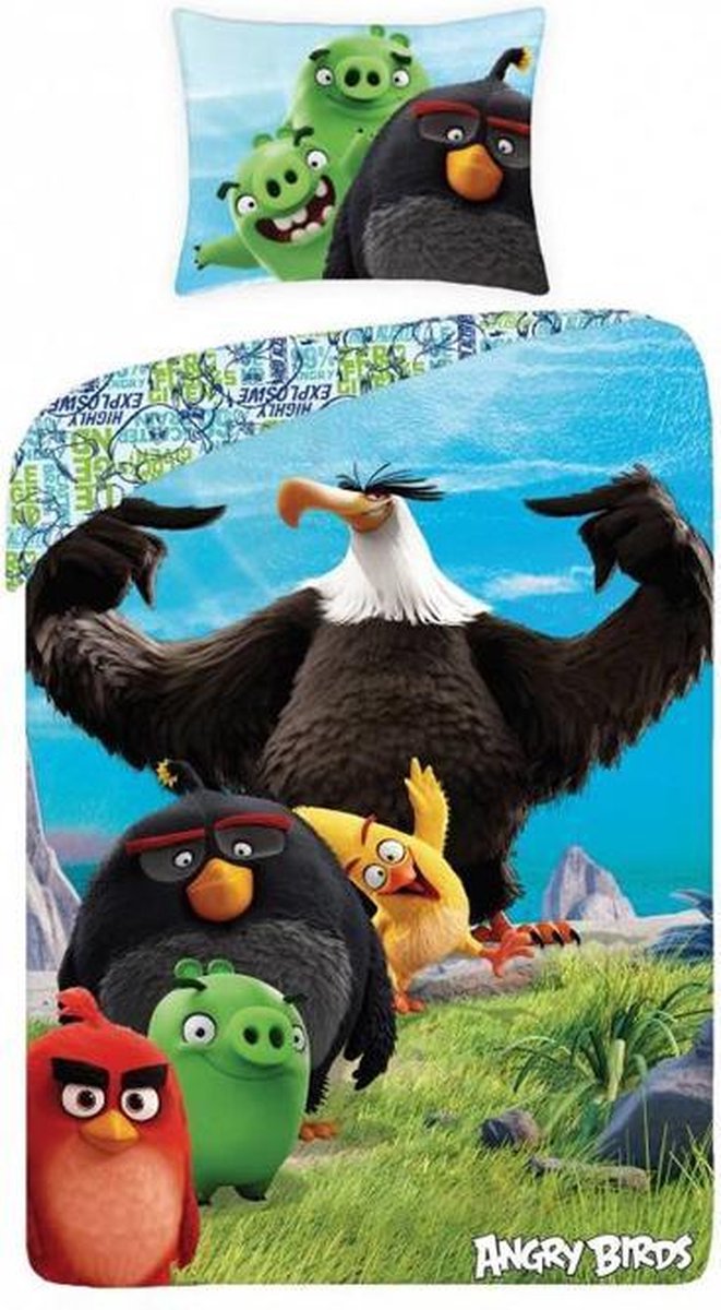 Angry Birds Mighty Eagle Dekbedovertrek - Eenpersoons - 140x200 cm - Multi