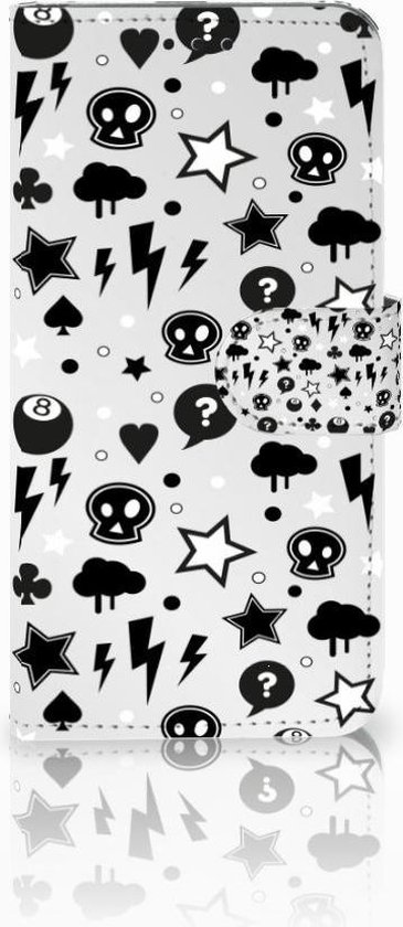 Portefeuille Huawei P30 Lite (2020) Téléphone Portable Couverture Standing pour Argent Punk