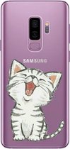 Samsung Galaxy S9 Plus transparant siliconen hoesje - schattig katje