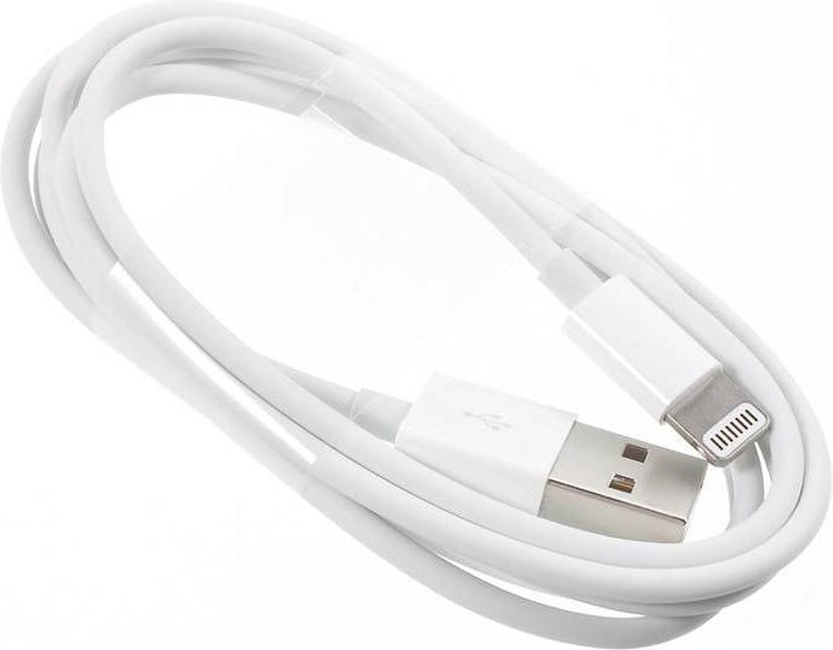 Apple Iphone lader Lightning naar USB kabel Inclusief 5W Adapter - 1 Meter Lightning cable - Oplaadkabel voor Apple iPhone XR / XS Max / XS / 8 (Plus) / 7 / 6 + voor Apple iPad 9 - Merkloos