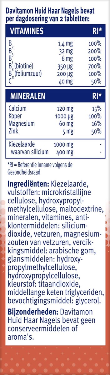 Davitamon Huid Nagels - Multivitamines & Mineralen - 56 tabletten | bol.com
