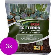 Dcm Potgrond Ecoterra Cactussen - Potgrond - 3 x 2.5 l Bio