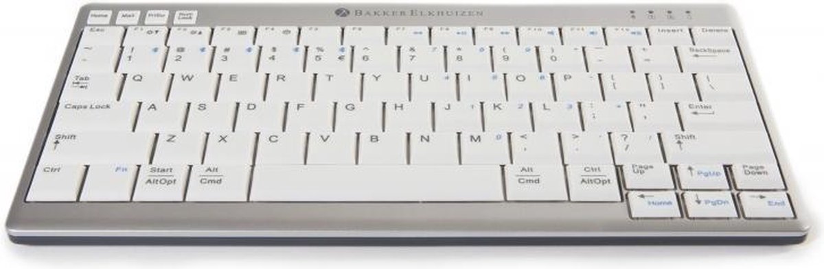 BakkerElkhuizen S-board 840 clavier USB AZERTY Belge Gris clair, Blanc sur