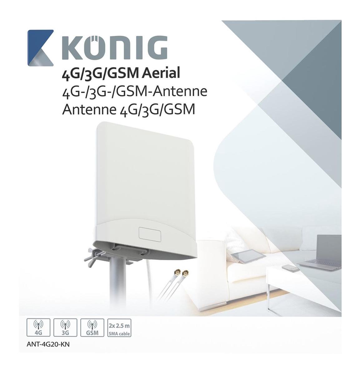 König ANT-4G20-KN 3G/4G antenne 7 dB