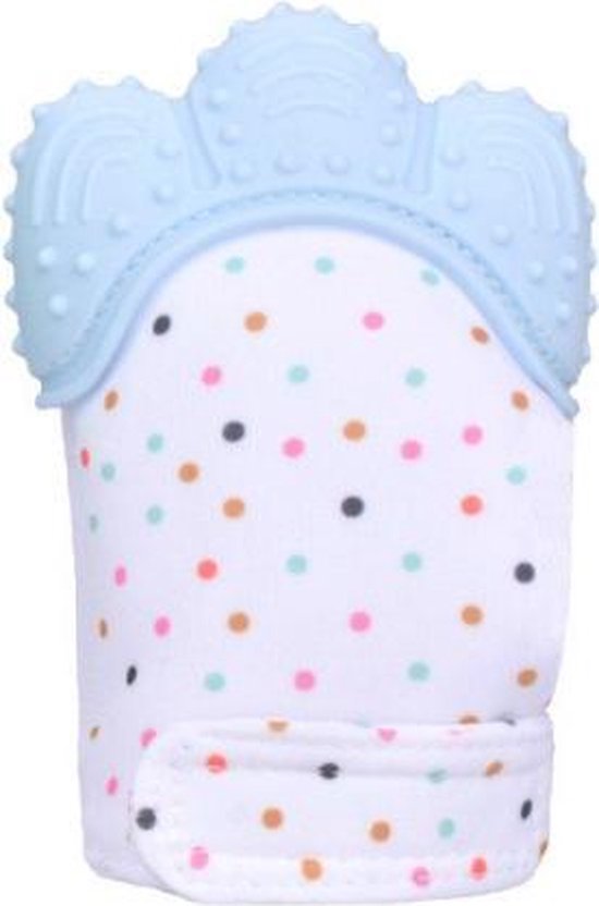 Bijthandschoen Baby handschoen Blauw Verlicht de pijn bij
