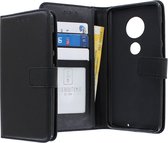 Motorola Moto G7 Bookcase hoesje - CaseBoutique - Effen Zwart - Kunstleer
