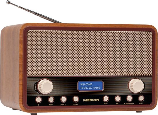 MEDION LIFE E66312 DAB+ Retro Radio (bruin) | bol.com