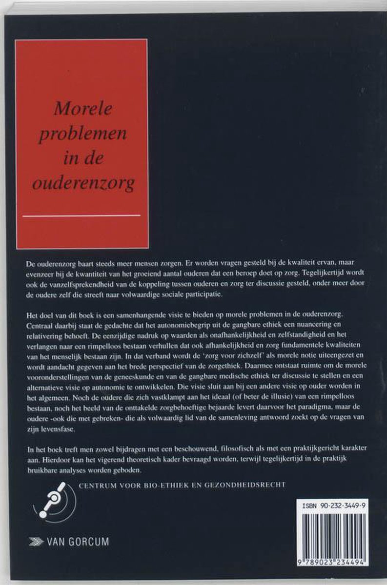 Morele Problemen In De Ouderenzorg - back cover