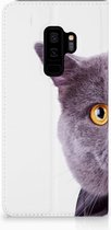 Geschikt voor Samsung Galaxy S9 Plus Uniek Standcase Hoesje Kat
