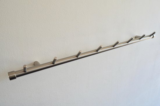 Decoratief vragenlijst synoniemenlijst RVS wandkapstok met 8 massieve pennen (80 cm) | bol.com