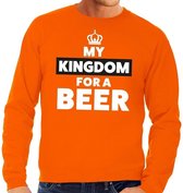 Oranje My Kingdom for a beer sweater - Trui voor heren - Koningsdag kleding S