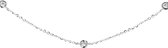 The Jewelry Collection Ketting Zirkonia 1,2 mm 42 + 3 cm - Goud