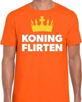 Oranje Koning flirten t-shirt - Shirt voor heren - Koningsdag kleding XXL