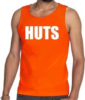 Huts tanktop / mouwloos shirt voor heren -  Fun tekst - Oranje kleding M