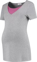 Mamsy Comfortabele Zwangerschaps Homewear Shirt Grey/Stripe(s)