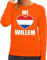 Oranje We love Willem sweater / trui dames - Oranje Koningsdag/ supporter kleding L