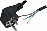 Valueline VLEP10700B20 Schuko Stroomkabel Schuko Male - Open 2.00 M Zwart