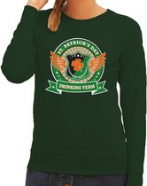 Groene St. Patricks day drinking team sweater dames M