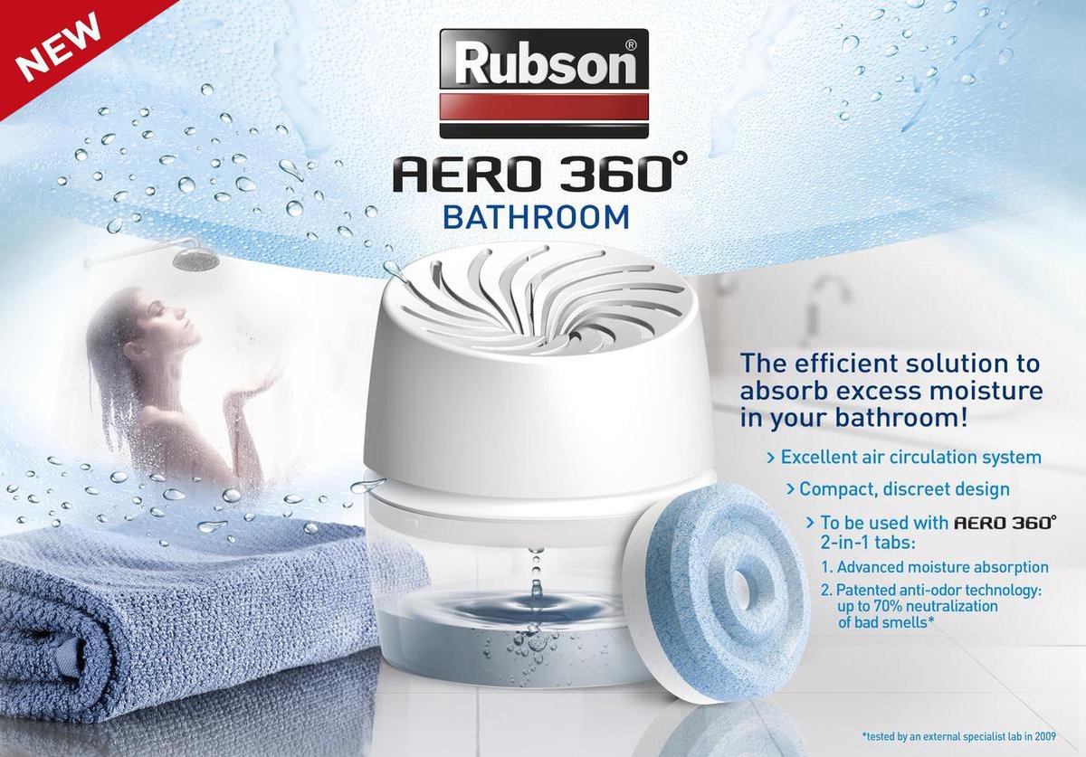 Rubson Déshumidificateur Aero 360 Bathroom 450g Blanc